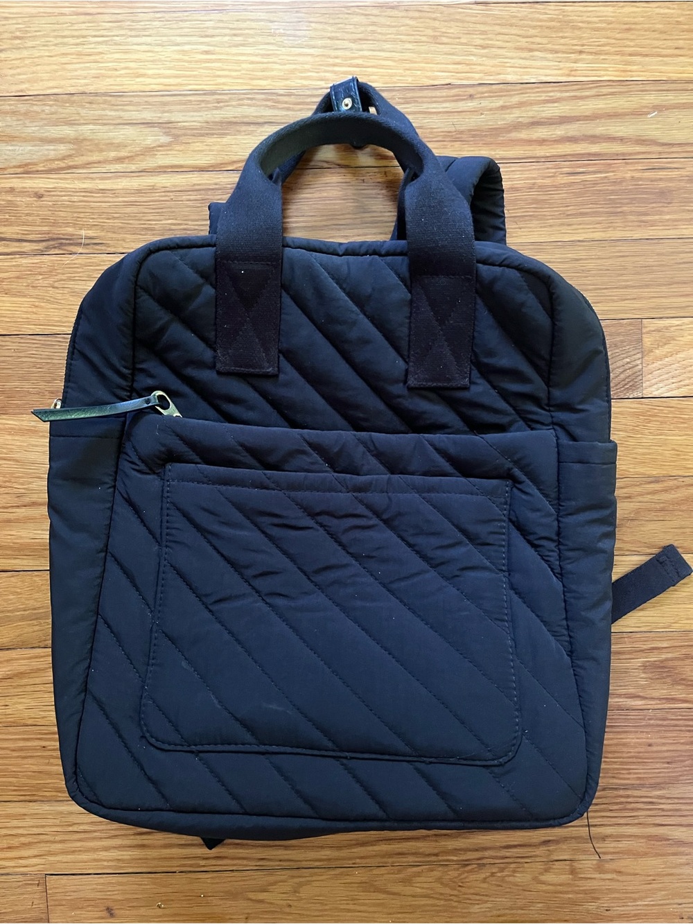 Quilted Black Backpack